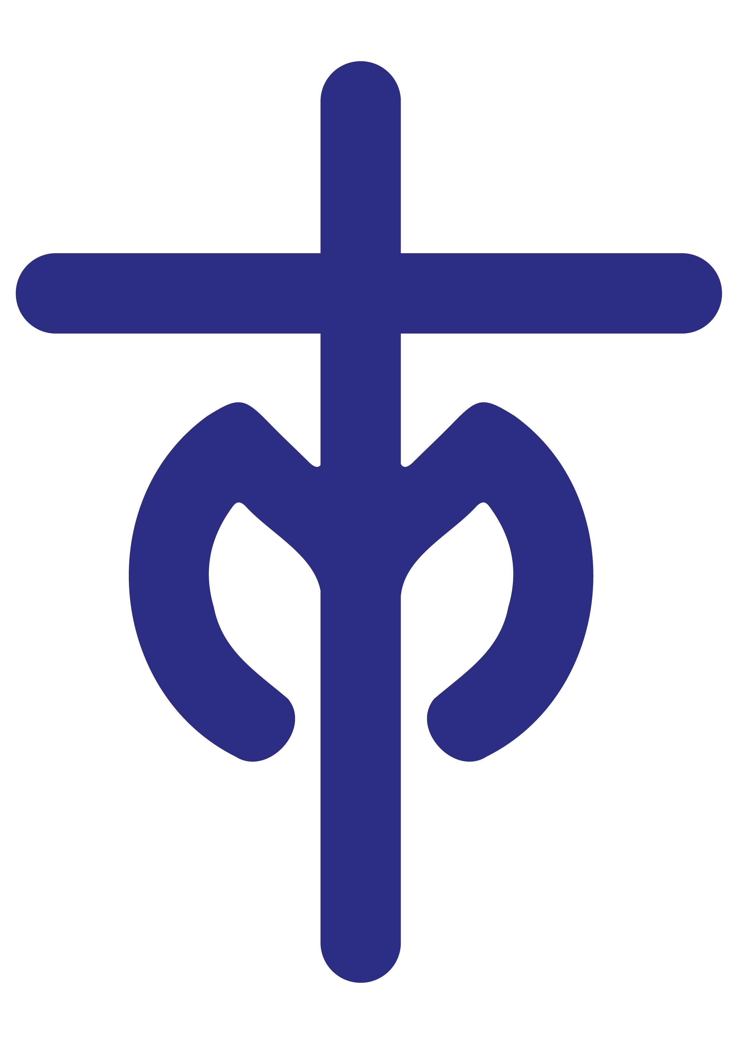 Cruz marianista redondeada