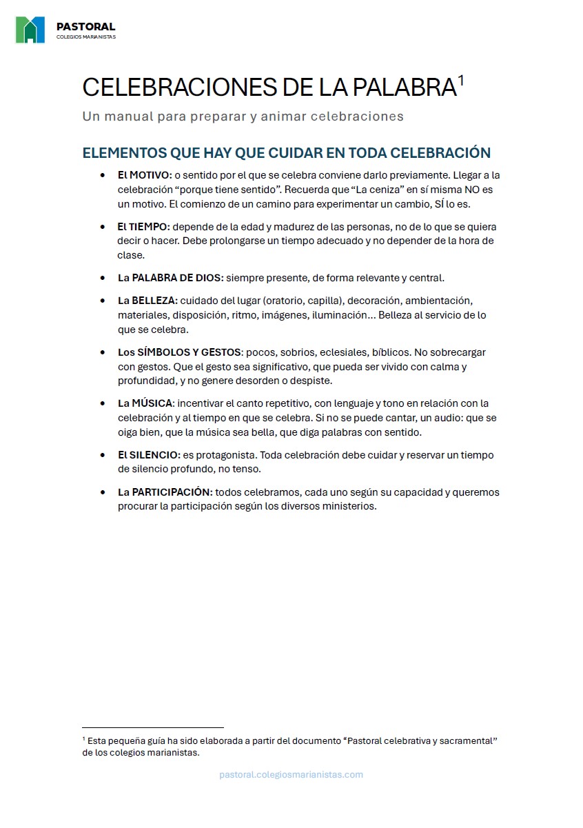 Manual para Celebraciones de la Palabra. Miércoles de Ceniza