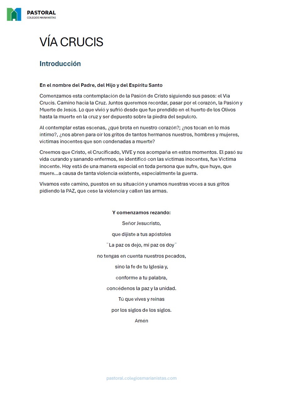 Propuesta celebración Vía Crucis