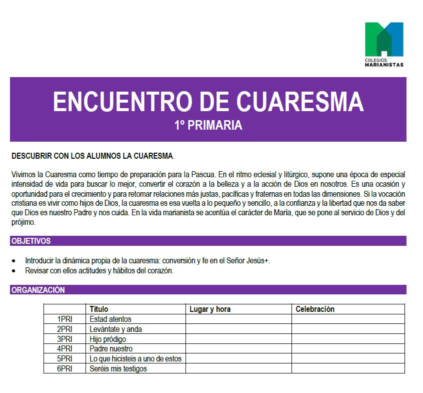 Encuentro 1ºPRI Estad atentos | En Cuaresma