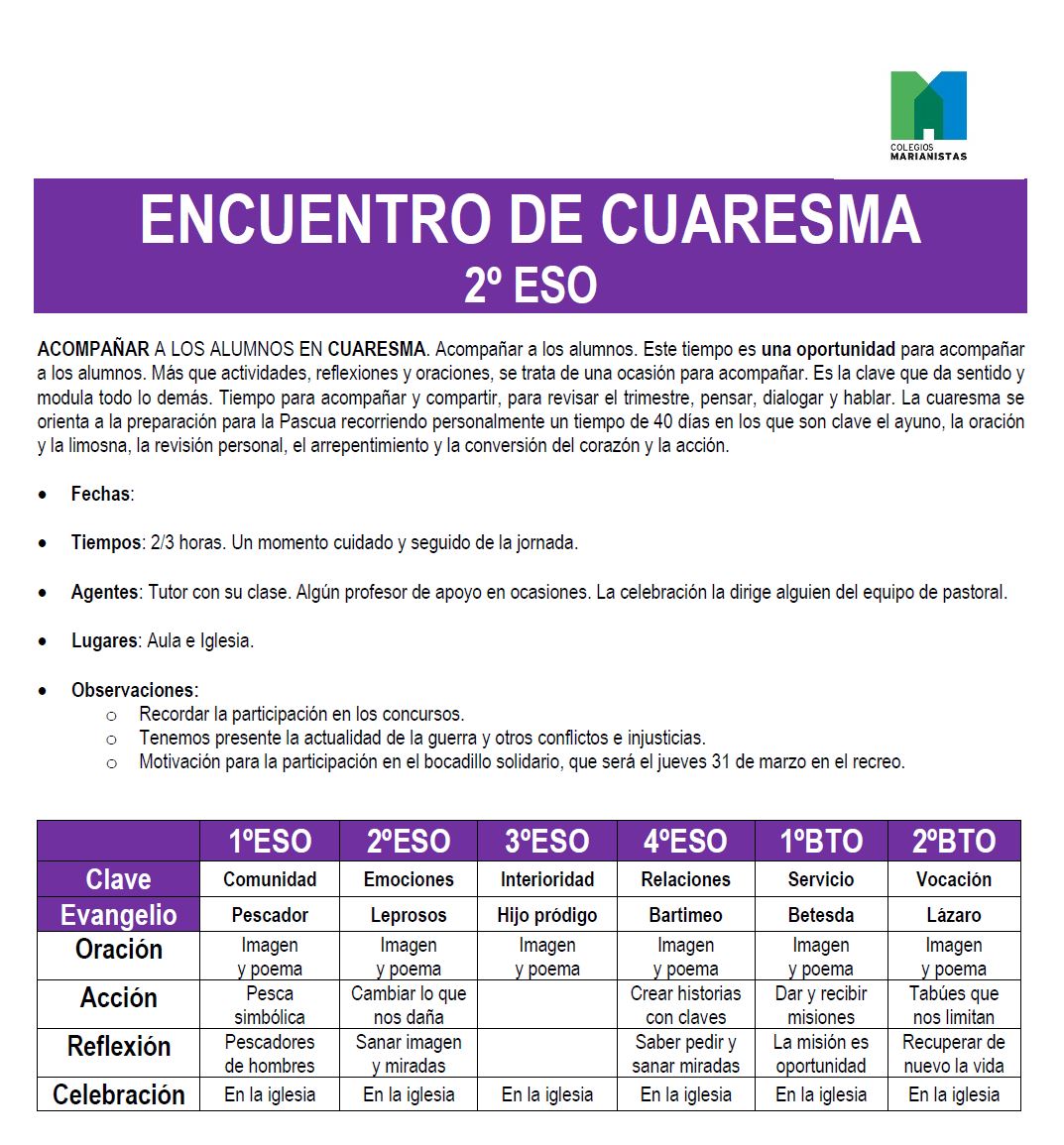 Encuentro 2ºESO Emociones | En Cuaresma