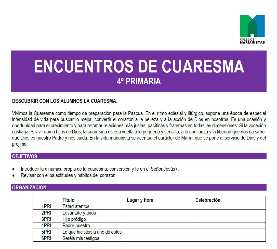 Encuentro 4ºPRI Padre nuestro | En Cuaresma