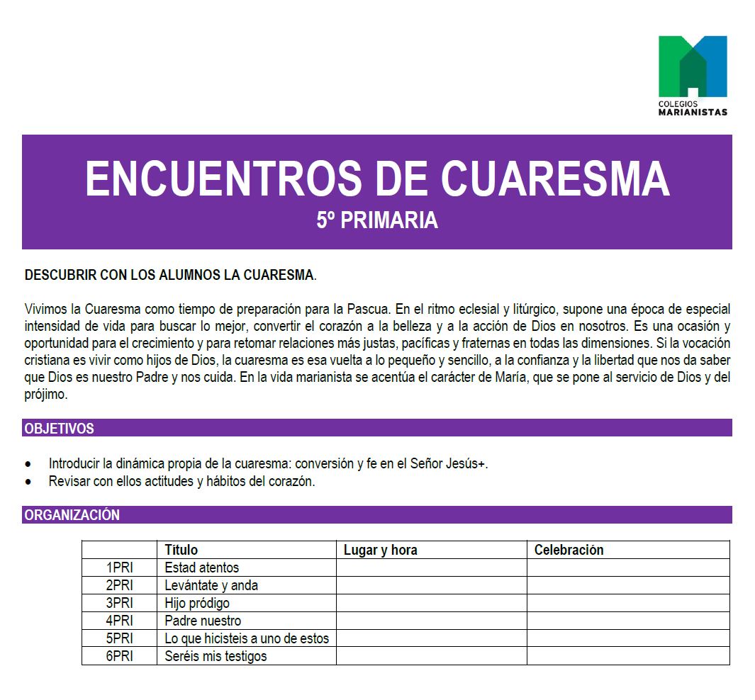 Encuentro 5ºPRI Lo que hicisteis a uno de estos | En Cuaresma