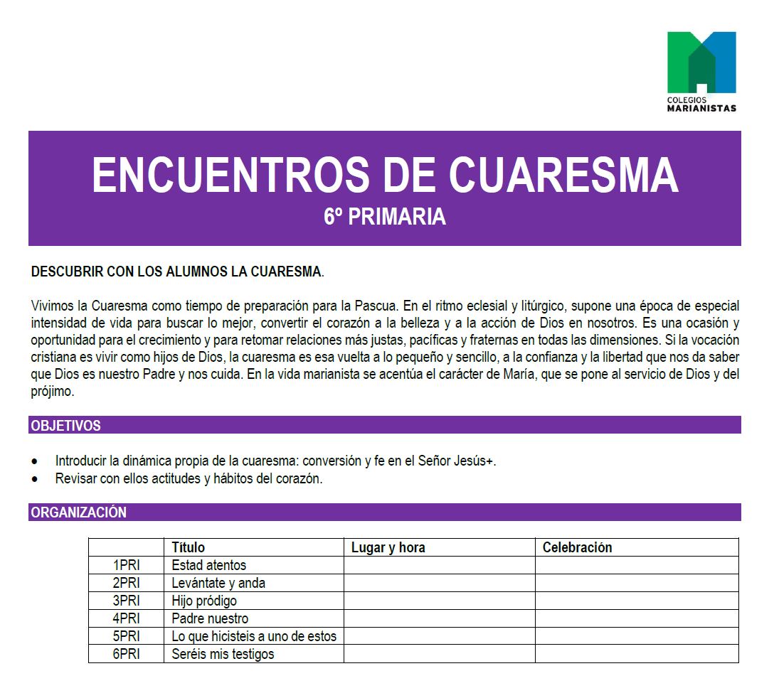 Encuentro 6ºPRI Seréis mis testigos | En Cuaresma