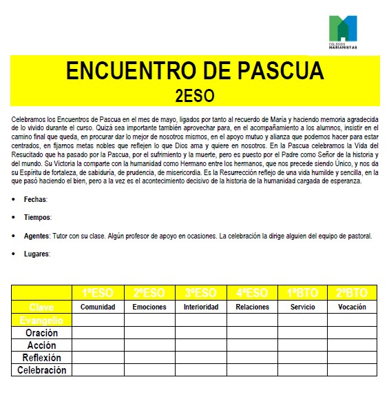 Encuentro 2ºESO Emociones | En Pascua