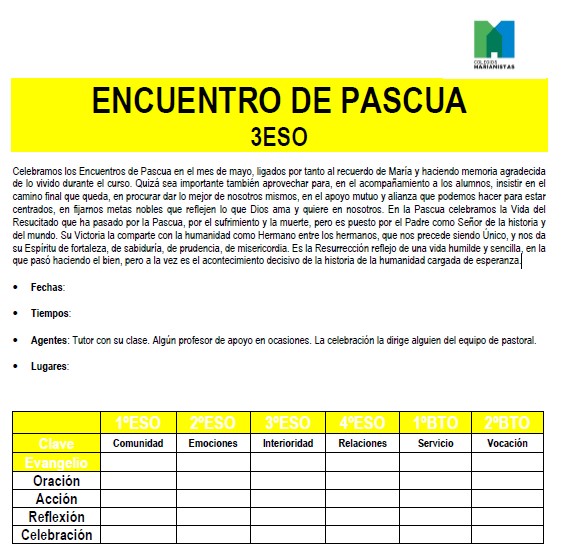 Encuentro 3ºESO Interioridad | En Pascua